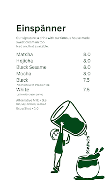 Menu illustration photographed at Kompass Coffee